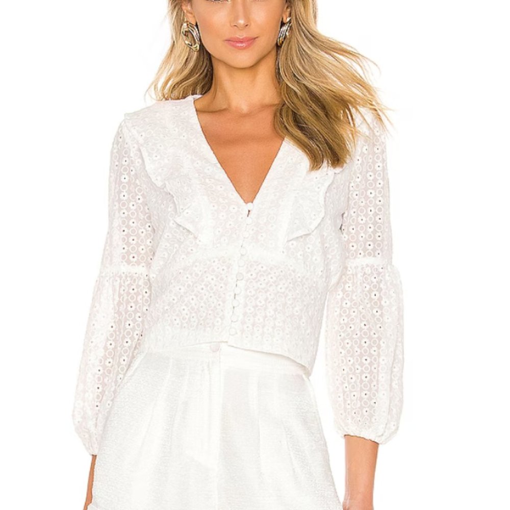 Bardot White Eyelet Blouse - Picture 2 of 7